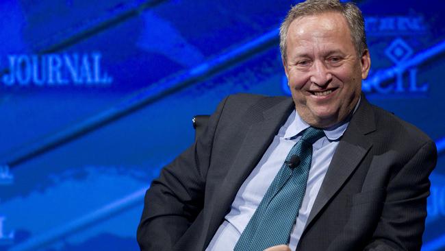 Lawrence "Larry" Summers, director of the National Economic Council, speaks during a meeting of the Wall Street Journal CEO Council in Washington, D.C., U.S., on Monday, Nov. 15, 2010. The council brings together 100 of the world's leading CEOs and the most senior policymakers to debate and decide on action plans for addressing key public policy issues. Photographer: Andrew Harrer/Bloomberg *** Local Caption *** Lawrence Summers