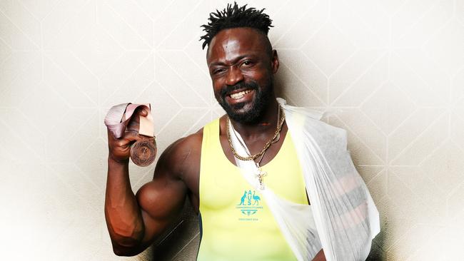 Commonwealth Games 2018.Australian weightlifter Francois Etoundi won bronze at The Star Gold Coast. Picture: NIGEL HALLETT