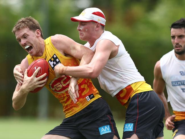 Noah Anderson in action at Gold Coast’s pre-season training. Picture: Chris Hyde/Getty Images