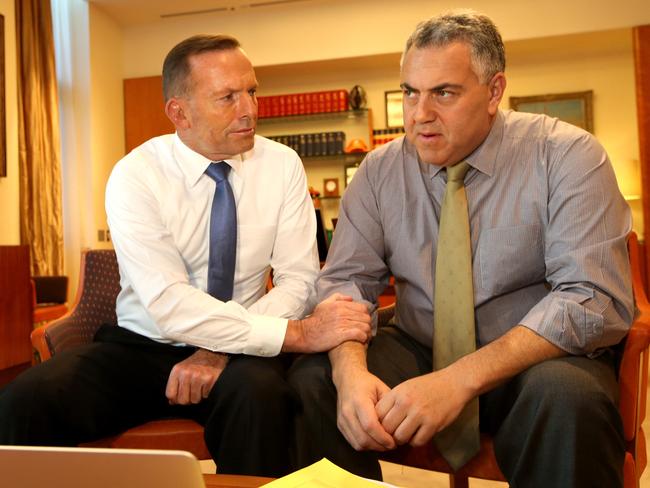 That awkward pic from last week with PM Tony Abbott and Treasurer Joe Hockey.