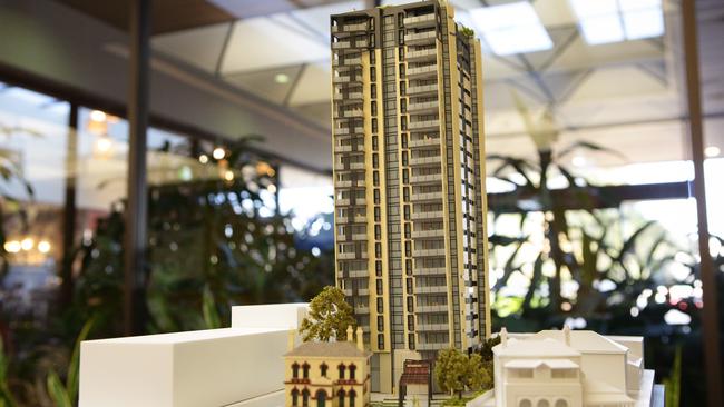 Previous plans for the site (pictured) featured a 21-storey apartment complex. Picture: Carmela Roche