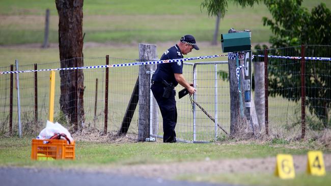 Forensic officers at the scene. Picture: David Clark