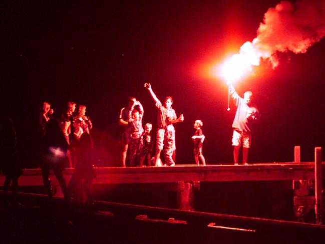 Sparklers and flares were also a common sight in Rye in 2000.