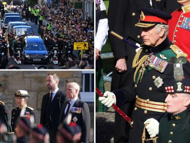 Charles guards coffin as mourners file past