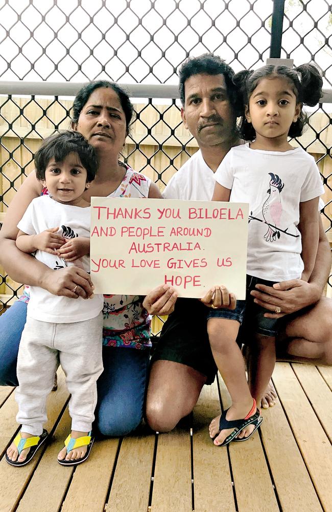 Nades Murugappan (centre right), wife Priya (centre left) and children Kopika (left) and Tharunicaa (right). Picture: Supplied