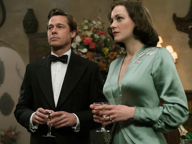 Brad Pitt plays Max Vatan and Marion Cotillard plays Marianne Beausejour in Allied.