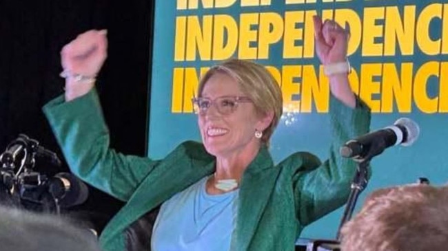 Zoe Daniel celebrated what she thought was a victory on Saturday night. Picture: Instagram