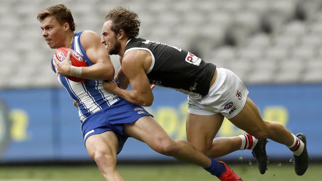 Cameron Zurhaar in action against St Kilda in Round 1. Picture: Getty Images