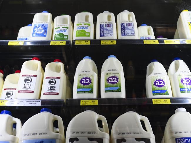 CANBERRA, AUSTRALIA, NewsWire Photos. OCTOBER 2, 2023: Stock images of milk at the supermarket in Canberra. Picture: NCA NewsWire / Martin Ollman