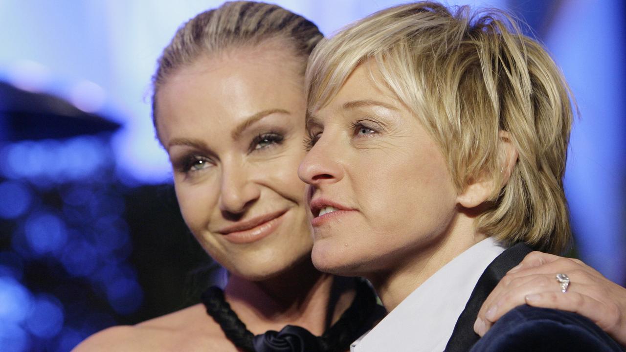 Ellen DeGeneres and partner Portia de Rossi in 2007, a year before their wedding. Picture: AP