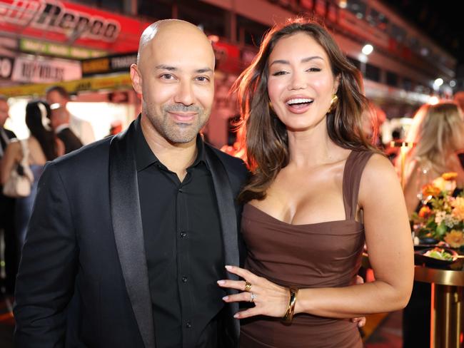 Kane Vato and Pia Muehlenbeck at the Supercars GC500 Party Under Palms on Pit Lane for Gold Coast at Large. Picture, Portia Large.