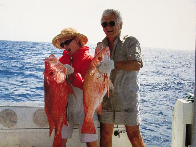 Bob Hawke and Blanche on Honeymoon on Haggerstone Island with red emperors. Picture: Supplied