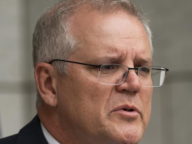 CANBERRA, AUSTRALIA - NCA NewsWire Photos DECEMBER, 18, 2020: Prime Minister Scott Morrison holds a press conference in the PM's Courtyard in Canberra as he announces a cabinet reshuffle ahead of the Christmas break as well as addresses the COVID-19 outbreak on Sydney's northern beaches. Picture: NCA NewsWire/Martin Ollman