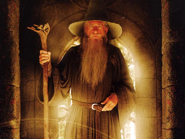 Sir Ian McKellen in scene from film "The Lord of the Rings: The Fellowship of the Ring.