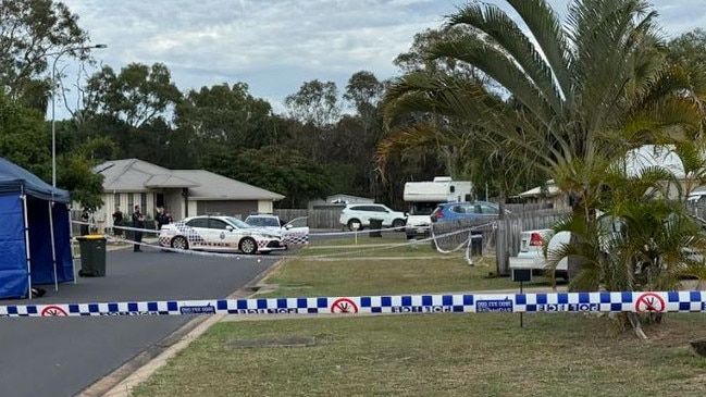 Police tape across the street and yards at Regency Rd at Moore Park Beach. Picture: Isabella Pesch