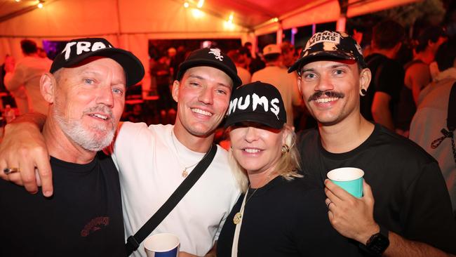 Corey Holland, Jesse Mulholland, Sara Holland and Jade Mulholland at the Out 2 Lunch Festival 2025 on Saturday at Broadwater Parklands Southport for Gold Coast at Large. Picture, Portia Large.