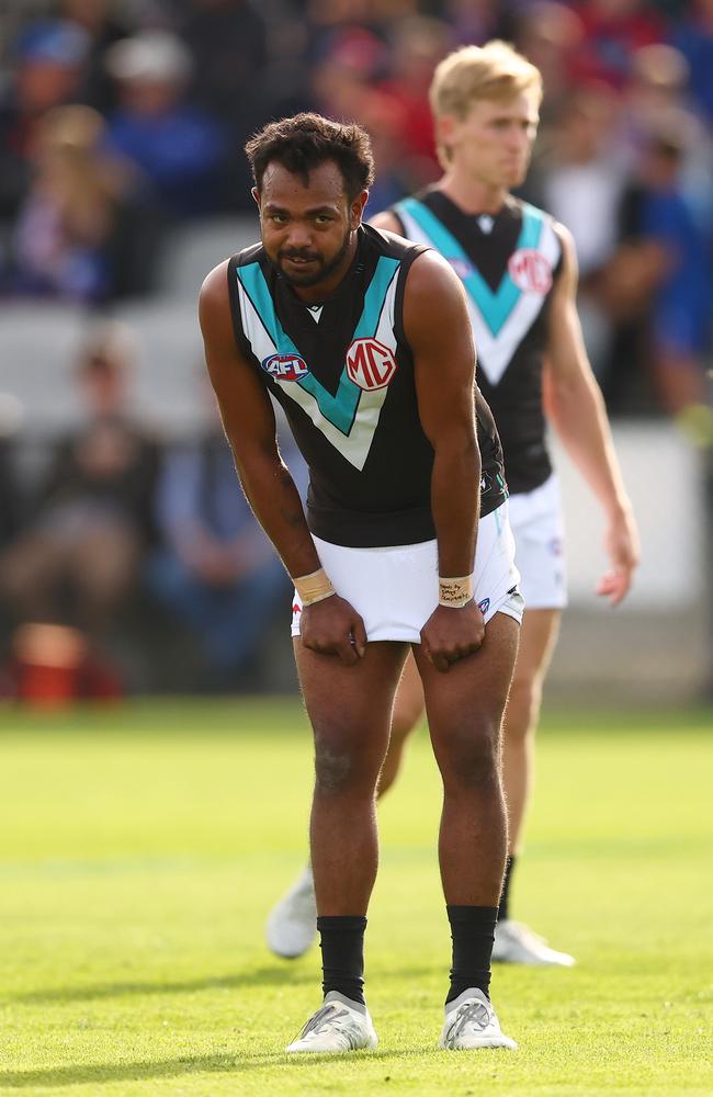 Willie Rioli has escaped sanction for his text to Bailey Dale. Picture: Morgan Hancock/Getty Images.
