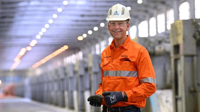 Rio Tinto Chief Executive Jakob Stausholm, during a visit to the Boyne Aluminium smelter at Gladstone. Picture: Lyndon Mechielsen
