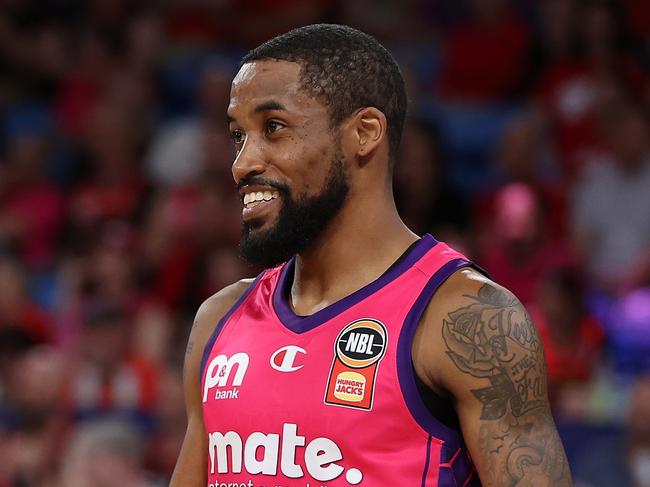 PERTH, AUSTRALIA - NOVEMBER 15: Bryce Cotton of the Wildcats looks on during the round nine NBL match between Perth Wildcats and South East Melbourne Phoenix at RAC Arena, on November 15, 2024, in Perth, Australia. (Photo by Paul Kane/Getty Images)