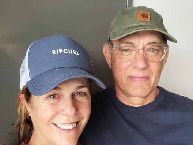 An Instagram image of Rita Wilson and Tom Hanks while they were in hospital for coronavirus.