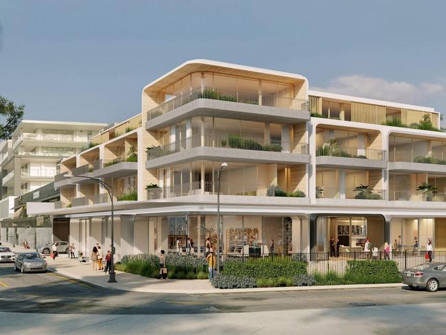 Artist's impression of the four-storey mixed us apartment block planned for 92-98 Terrigal Esplanade. Picture: SRH Architecture/supplied