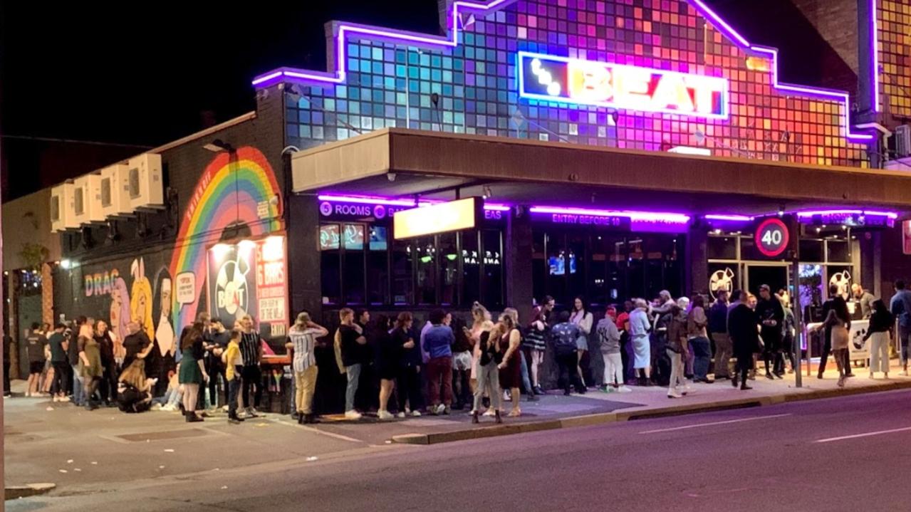 Crowds of young people packed Fortitude Valley over the weekend, with hundreds seen lining up in queues and filing onto cordoned-off dance floors. Picture: John Gass/Courier Mail