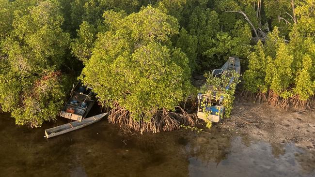 Imagery of the vessels spotted by Garngi Rangers. Picture: Northern Land Council.