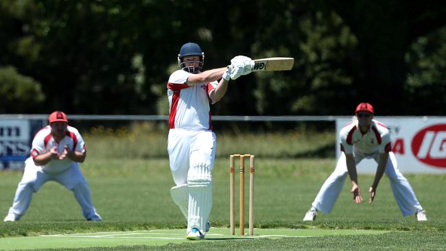 Gisborne captain Jason Wilson hits out. Picture: Hamish Blair