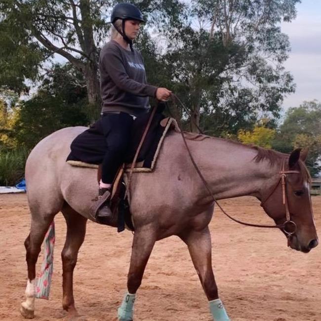 Taylor Miller, wearing the boot the snake loved so much. Picture: Supplied