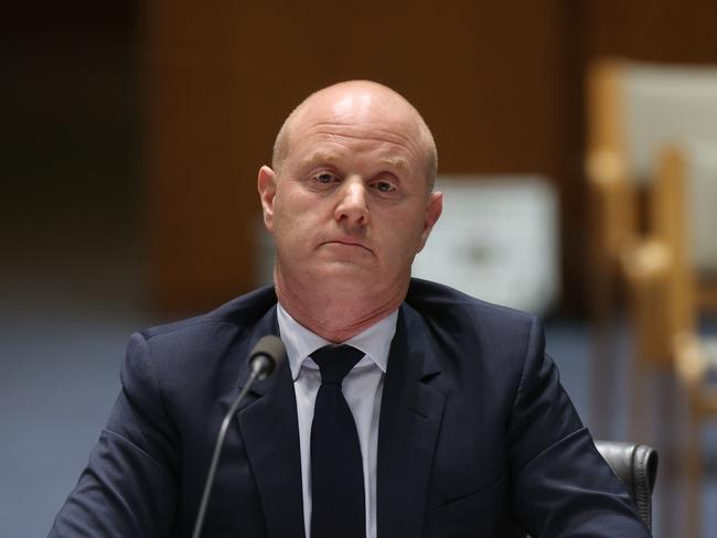 CBA CEO Ian Narev appearing at the House of Representatives Standing Committee on Economics. Picture Kym Smith