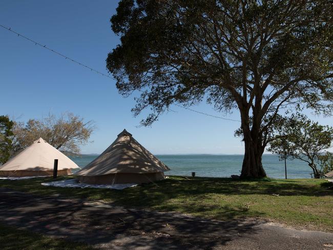 A campground at North Stradbroke Island run by Minjerribah Camping. Picture: David Kelly