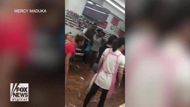 Dramatic fight breaks out in beauty salon