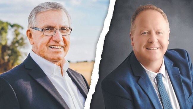 Front-running South Burnett mayoral candidates Keith Campbell and Brett Otto.