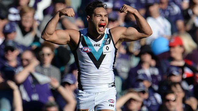 Port's Jarman Impey in action against the Fremantle Dockers.