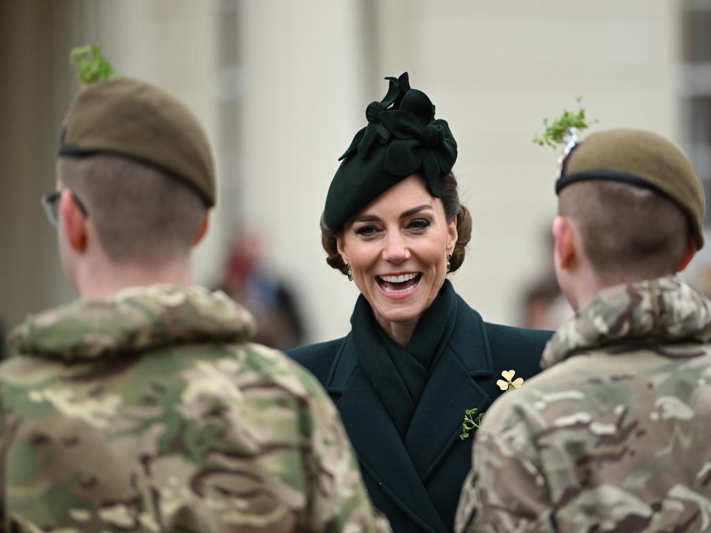 The Irish Guards were delighted to have their honorary Colonel Catherine back at the parade. Picture: Getty Images
