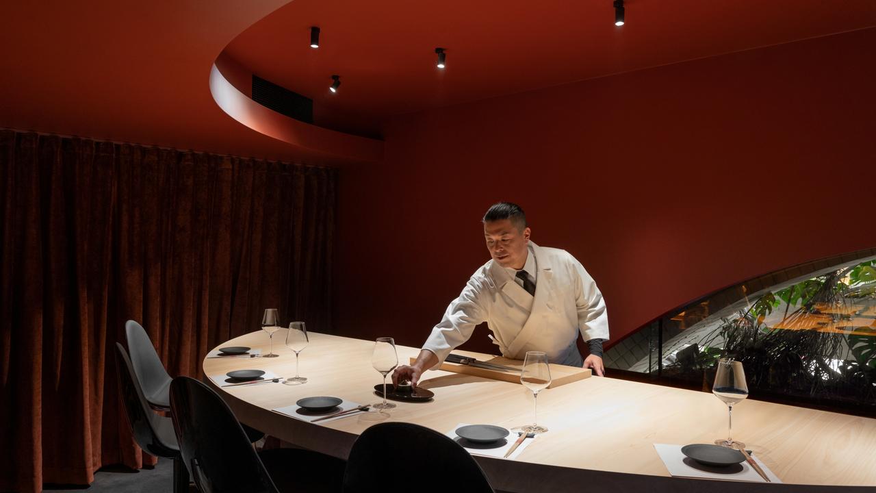 The eight-seat private dining room at Sushi Room, Fortitude Valley.