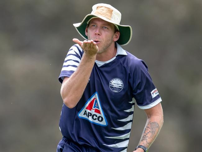 Geelong's Jake Reed celebrates a catch during Round 1 of the Vic Super Slam. Picture: Arj Giese