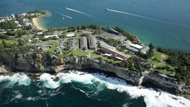 HMAS Watson on Sydney Harbour, where Sub Lieutenant Callum Hicks sexually choked one of his victims at a work function.