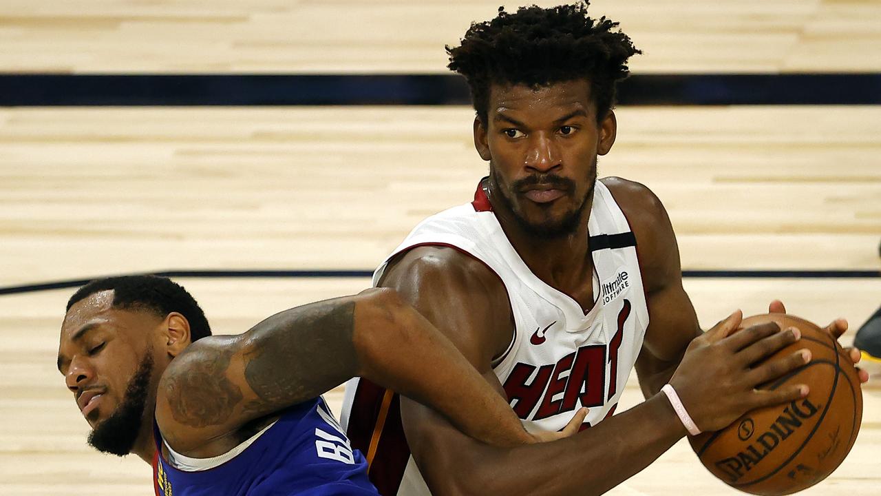 Jimmy Butler is proving popular in the bubble. Kevin C. Cox/Getty Images/AFP