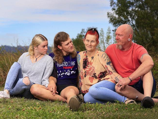 Robyn Warnaar said earlier this year she considered taking her own life after suffering through the "toughest" 11 years. Robyn Warnaar with son Cody Adam, 19, and his girlfriend Shianne Cloherty and her husband, Darryl Warnaar. Picture: Adam Head