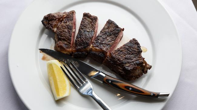 A signature steak at Black Hide By Gambaro in Brisbane City. Picture: David Kelly