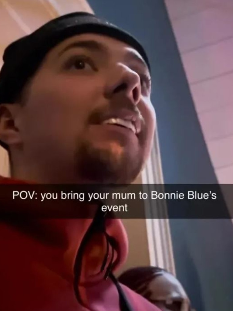 The alleged confrontation was shared on TikTok by social media influencer Beavo who also attended the sick challenge. Picture: TikTok/bonny blue