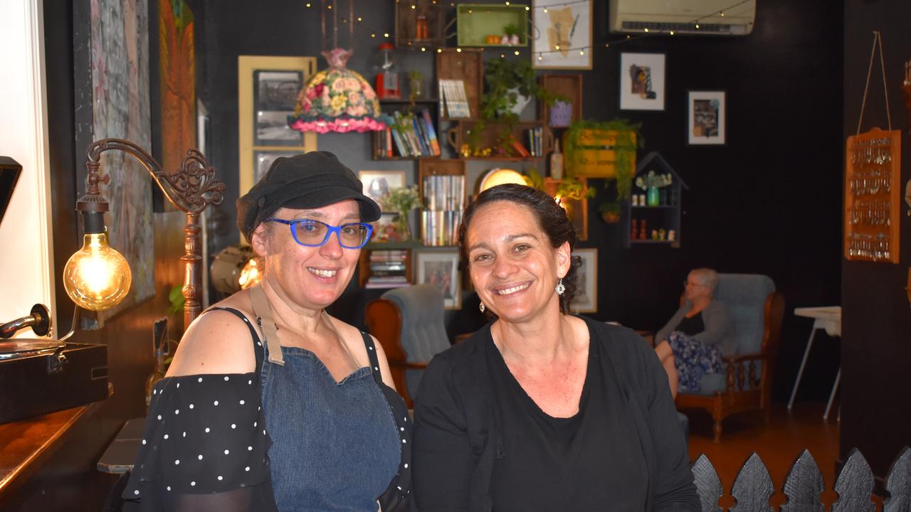 SISTER ACT: Oodies Cafe co-owners and sisters Jenny Haack and Suzy Evans, after their cafe with character was voted the best in Bundy for the second time, by NewsMail readers. Picture: Rhylea Millar.