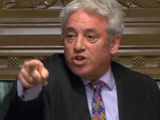 Britain's speaker of the House of Commons John Bercow blocked British Prime Minister Boris Johnson from holding a vote on his new Brexit divorce deal. Picture: AFP Photo