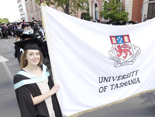 Town and Gown at the UTAS Graduation, Launceston. PICTURE CHRIS KIDD