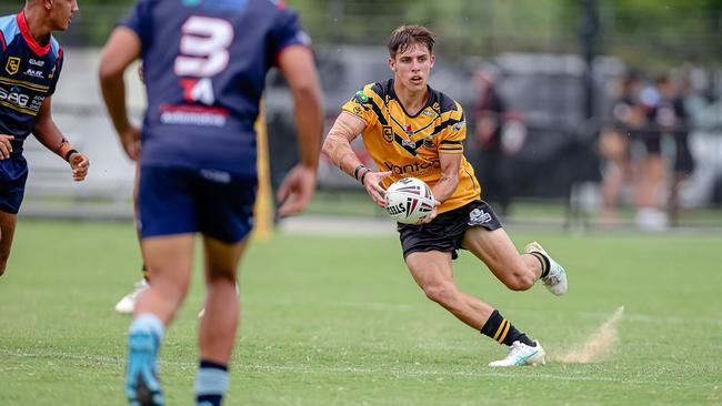 Sunshine Coast Falcons Cyril Connell Cup player Tyson Fallon-May in action. Picture: QRL.