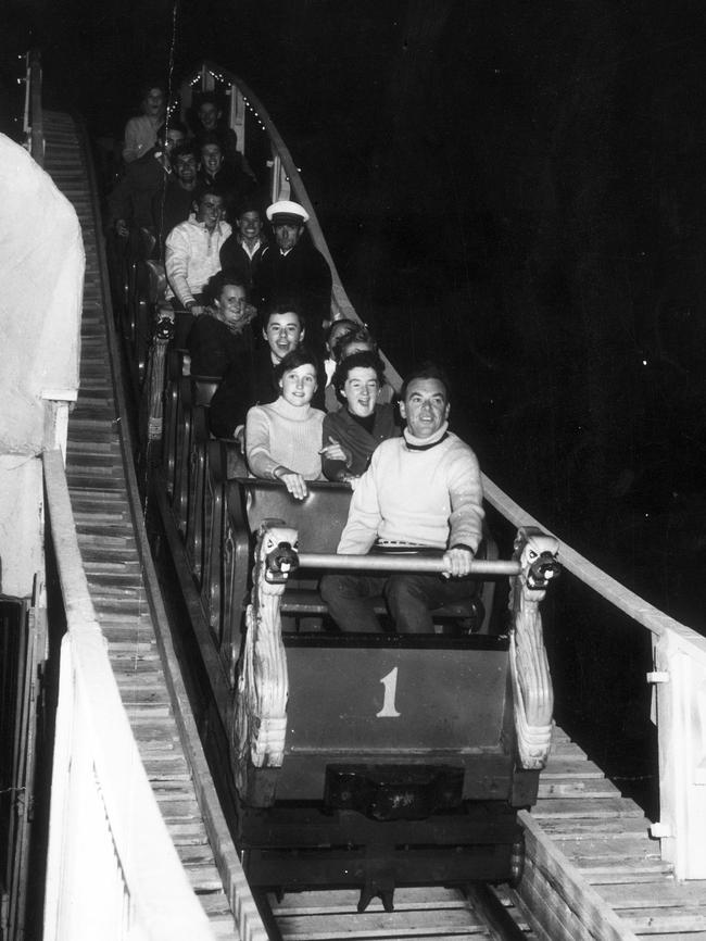 The iconic Scenic Railway in 1968. Picture: Luna Park