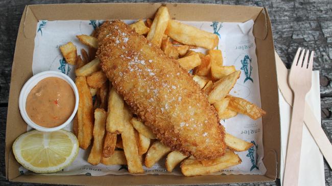 Sustainable fish and chips from Angler at Stirling. Picture: Supplied