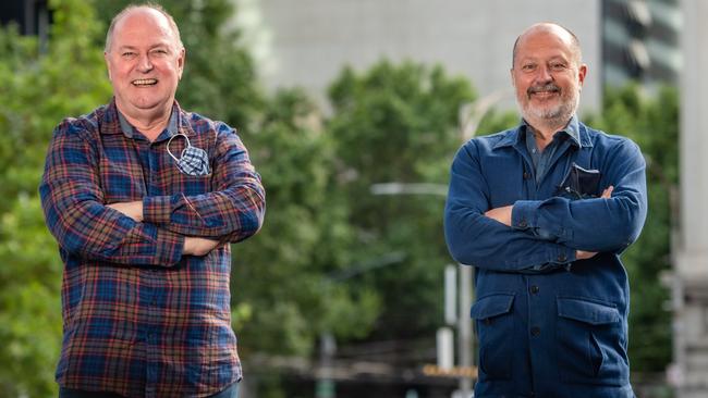 3AW breakfast hosts Ross Stevenson and Russel Howcroft are dominating breakfast radio. Picture: Jason Edwards