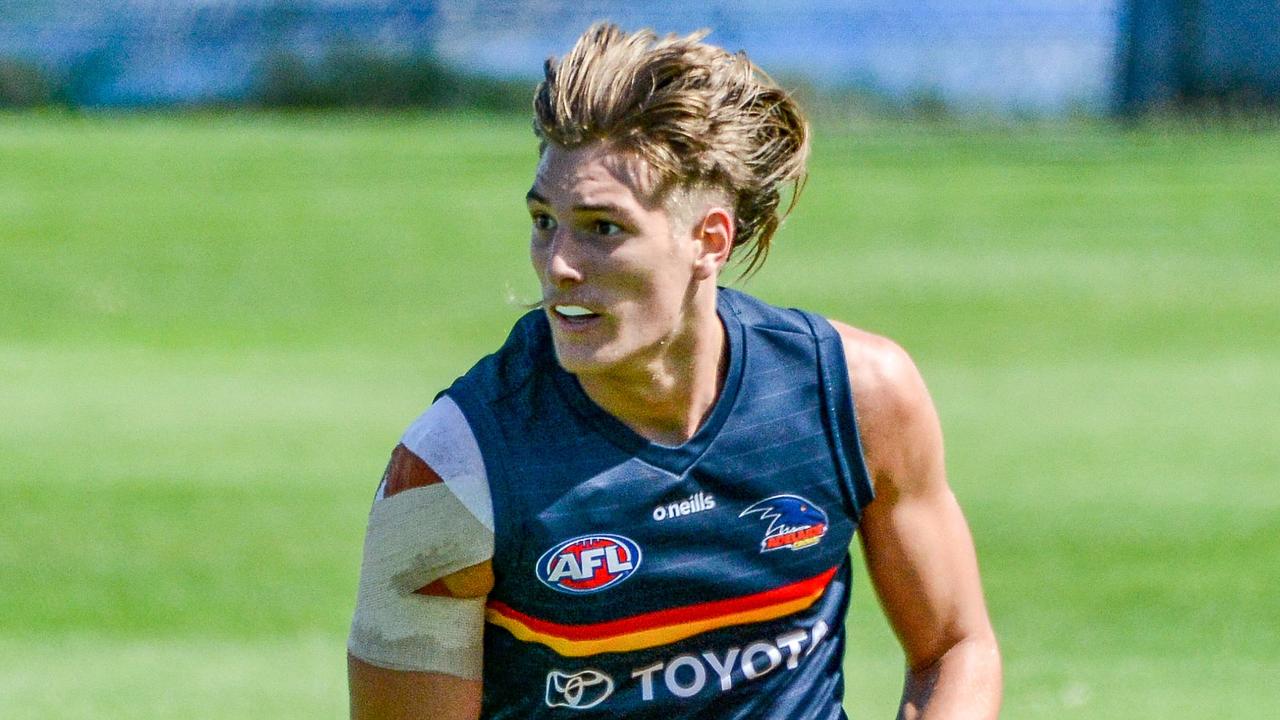Josh Worrell during Adelaide Crows internal match at West Lakes. Saturday, February 20, 2021. Picture: Brenton Edwards